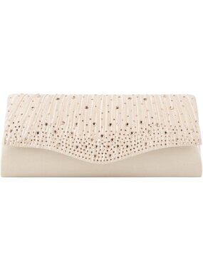 👜 Women's Pink Dent-Proof Pleated Rhinestone Formal Evening Bag with Chain